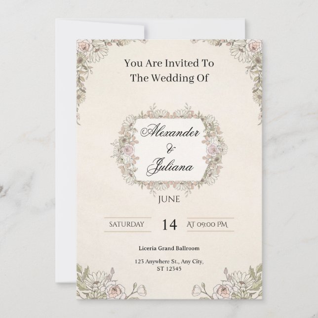Invitation Cartons d'invitation de mariage (Devant)