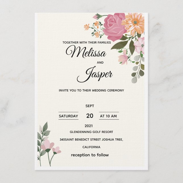 Invitation Cartons d'invitation de mariage (Devant)