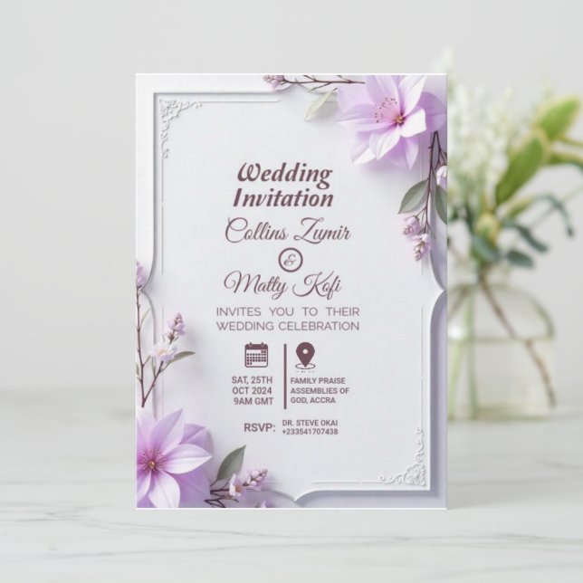 Invitation Cartons d'invitation de mariage (Debout devant)