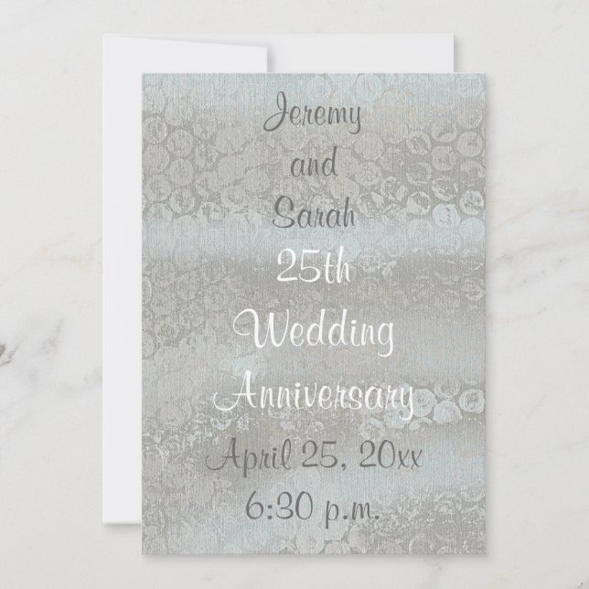 Invitation Cartons d'invitation de mariage 25 ans Argent bril (Devant)