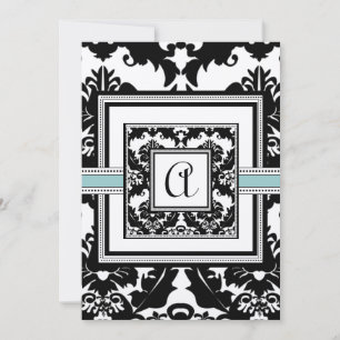 Invitation Cartons d'invitation de mariage à cœurs en damas n