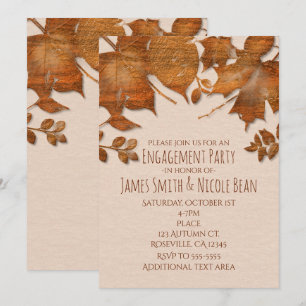 Invitation Cartons d'invitation de mariage automne cuivre ora
