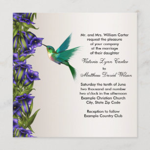 Invitation Cartons d'invitation de mariage Colibri et Violett