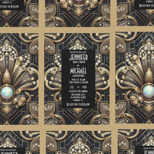 Invitation Cartons d'invitation de mariage diamant noir et or
