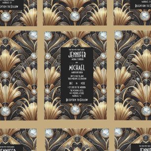 Invitation Cartons d'invitation de mariage diamant noir et or
