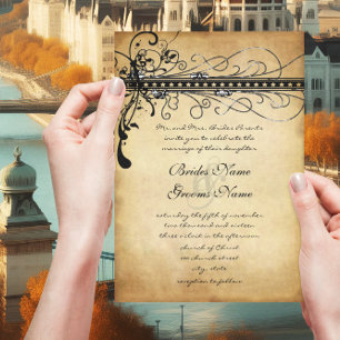 Invitation Cartons d'invitation de mariage élégants et funky 