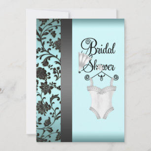 Invitation Cartons d'invitation de mariage en damas bleu sarc