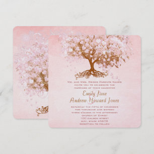 Invitation Cartons d'invitation de mariage en forme d'arbre à