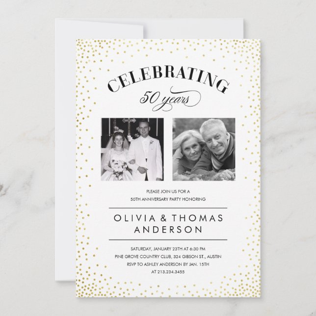 Invitation Cartons d'invitation de mariage et d'anniversaire  (Devant)