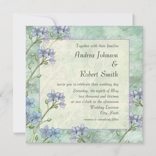 Invitation Cartons d'invitation de mariage Floral Forget Me N (Devant)