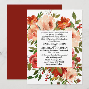 Invitation Cartons d'invitation de mariage floraux élégants f