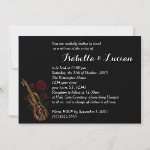 Invitation Cartons d'invitation de mariage gothique Violon et