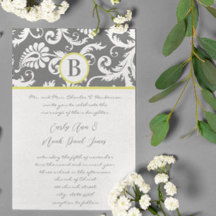 Invitation Cartons d'invitation de mariage gris charbon et ja