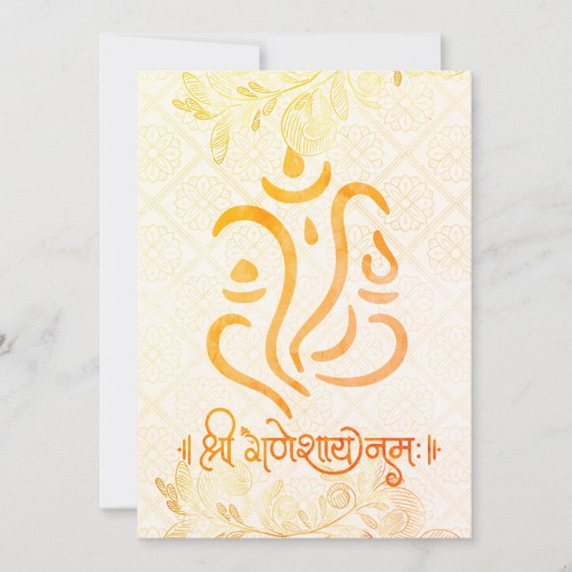 Invitation Cartons d'invitation de mariage indien pour les Ét (Devant)