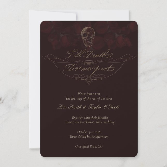 Invitation Cartons d'invitation de mariage jusqu'à la mort (Devant)