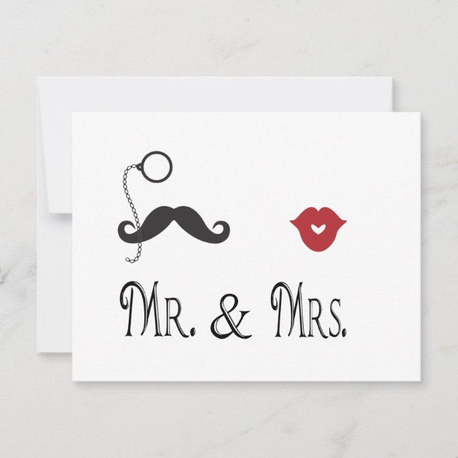 Invitation Cartons d'invitation de mariage M. & Mme Moustache (Devant)