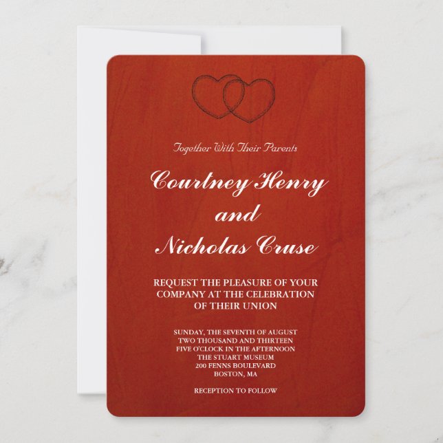 Invitation Cartons d'invitation de mariage Marsala Crimson (Devant)