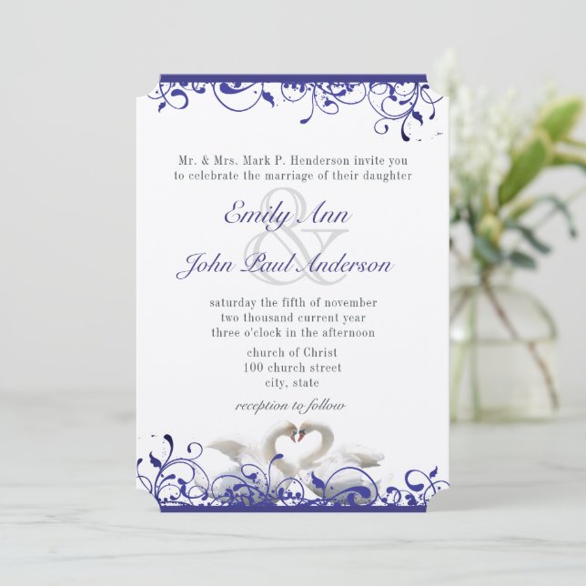 Invitation Cartons d'invitation de mariage Oiseaux d'amour Cy (Debout devant)