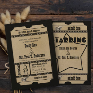 Invitation Cartons d'invitation de mariage Old Hollywood