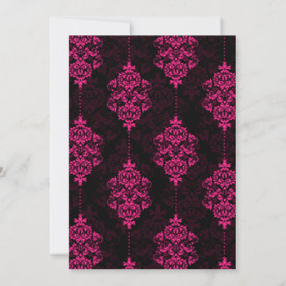 Invitation Cartons d'invitation de mariage rose vif damassé e