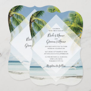 Invitation Cartons d'invitation de mariage sur la plage aux p