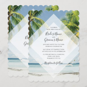 Invitation Cartons d'invitation de mariage sur la plage aux p