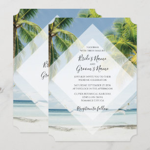 Invitation Cartons d'invitation de mariage sur la plage avec 