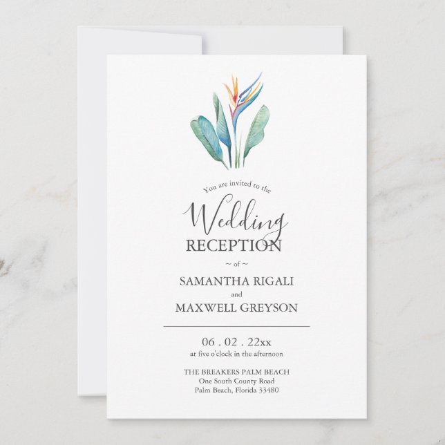 Invitation Cartons d'invitation de mariage tropicale pour la  (Devant)