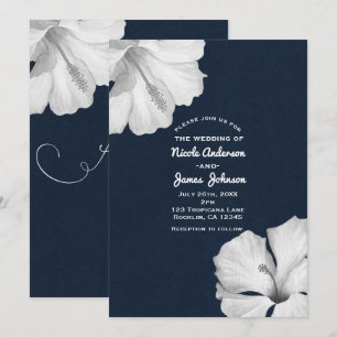 Invitation Cartons d'invitation de mariage tropicaux bleu et 