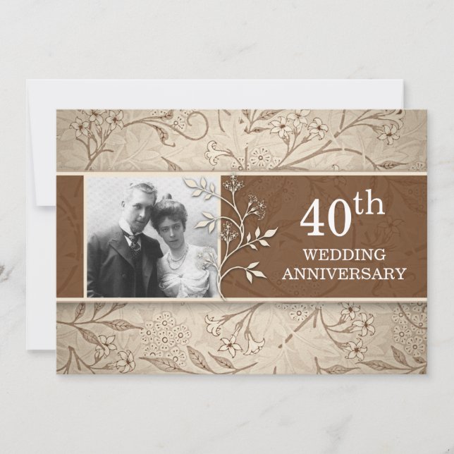 Invitation Cartons d'invitation de photos pour les 40 ans de  (Devant)