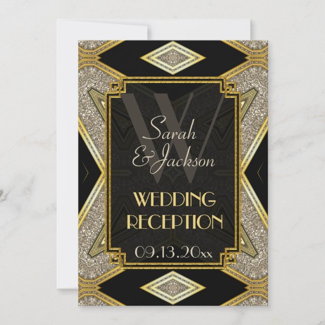 Invitation Cartons d'invitation de réception de mariage Art D (Devant)