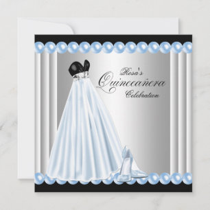Invitation Cartons d'invitation Elégants Perle Bleu Bébé pour