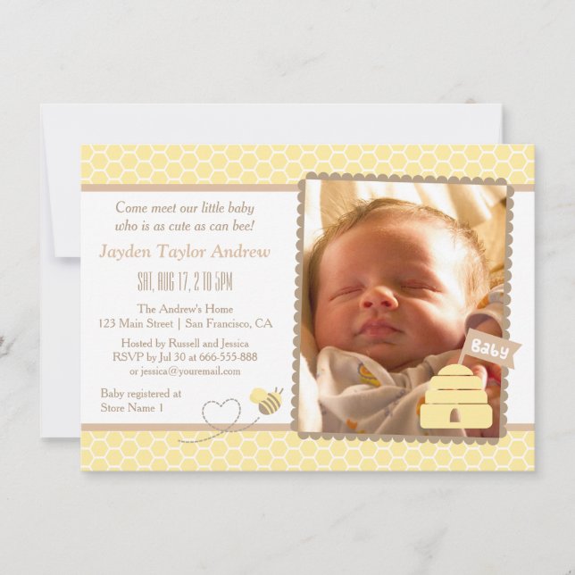 Invitation Cartons d'invitation élégants pour une baby shower (Devant)