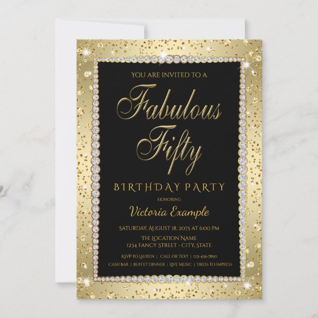 Invitation Cartons d'invitation Fabulous 50 pour fête d'anniv (Devant)