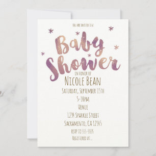 Invitation Cartons d'invitation Faux Or Bronze pour Baby Show
