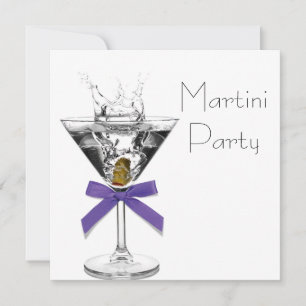 Invitation Cartons d'invitation Fête Purple Martini Verre à M