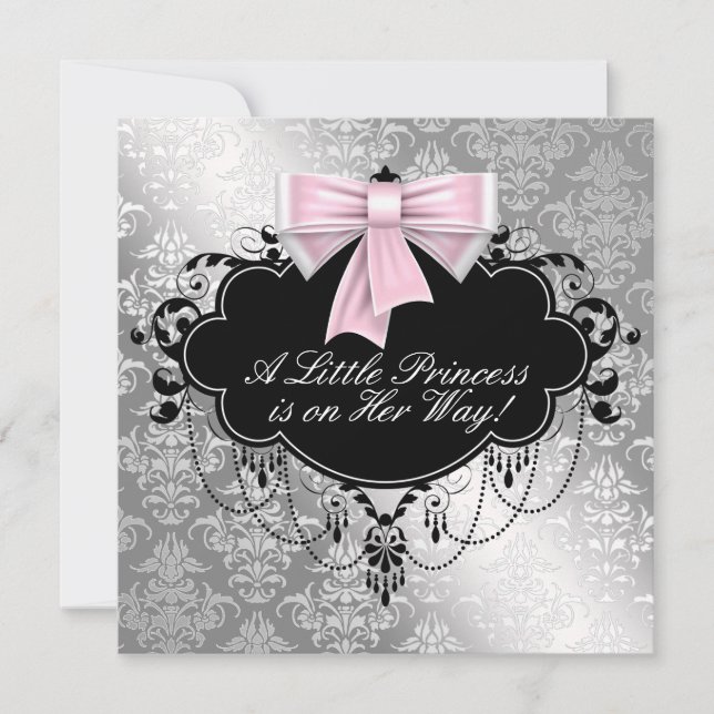 Invitation Cartons d'invitation Fille Rose Princesse pour Bab (Devant)