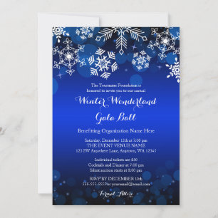 Invitation Cartons d'invitation Modernes Flocon de Neige Bleu