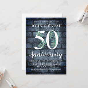 Invitation Cartons d'invitation modernes floraux pour les 50 