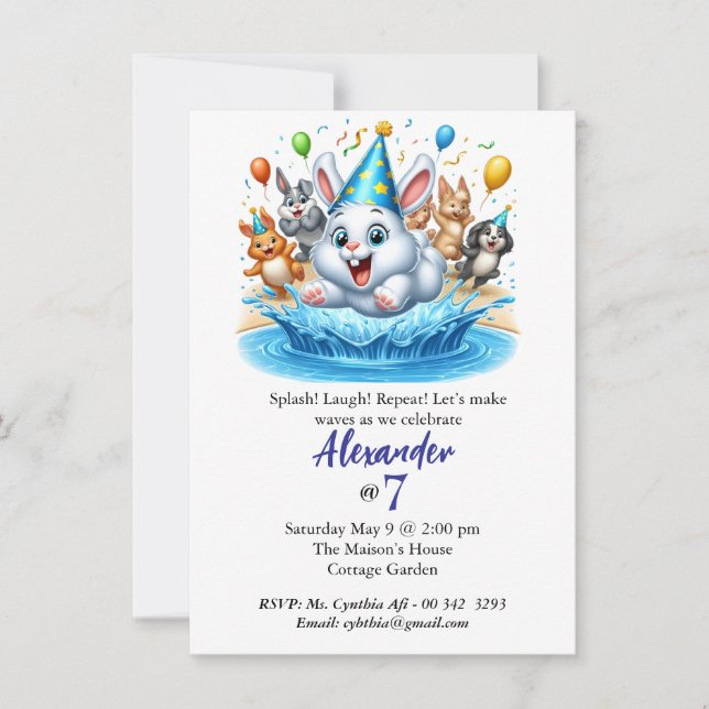 Invitation Cartons d'invitation modifiables pour fête d'anniv (Devant)
