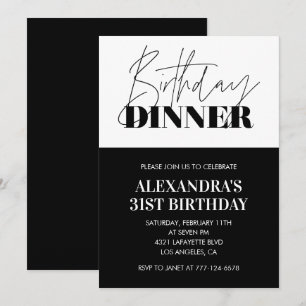 Invitation Cartons d'invitation noir blanc 31ème anniversaire