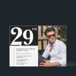 Invitation Cartons d'invitation noir et blanc 29e anniversair<br><div class="desc">Cartons d'invitation noir et blanc 29e anniversaire</div>