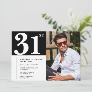 Invitation Cartons d'invitation noir et blanc pour 31e annive