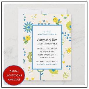 Invitation Cartons d'invitation parents à être floral genre n