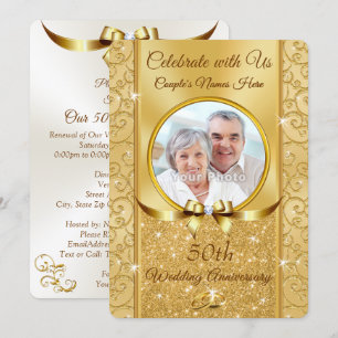 Invitation Cartons d'invitation PHOTO personnalisés pour 50e 