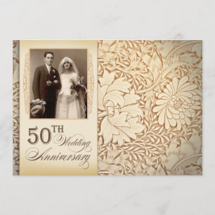 Invitation Cartons d'invitation photo pour noces d'or, 50e an