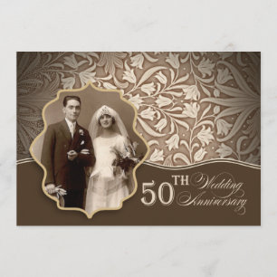 Invitation Cartons d'invitation photo pour noces d'or, 50e an