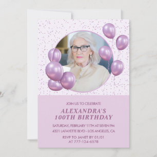 Invitation Cartons d'invitation pour 100e anniversaire Ballon