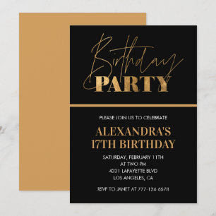 Invitation Cartons d'invitation pour 17e anniversaire Fête d'