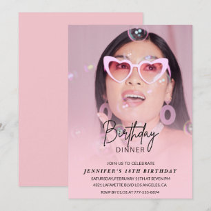 Invitation Cartons d'invitation pour 18 ans Dîner d'anniversa